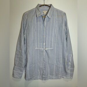 J. Crew Women's Blue Striped Button Down Shirt. 100% Cotton.
